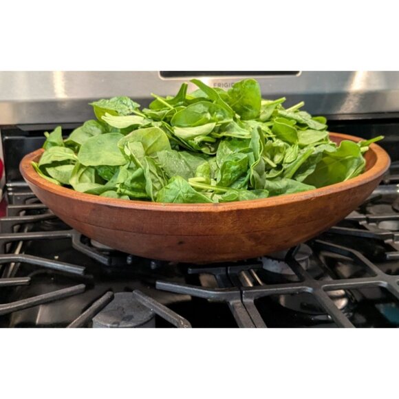unbranded Other - Large Vintage Wooden Salad Bowl patina rustic popcorn salad